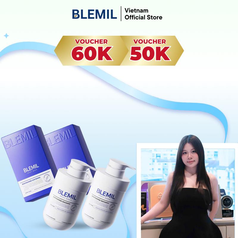 Combo 2 Ủ Hỗ Trợ Trắng Da Body 577 Blemil Niacinamide Whitening Mask 500g