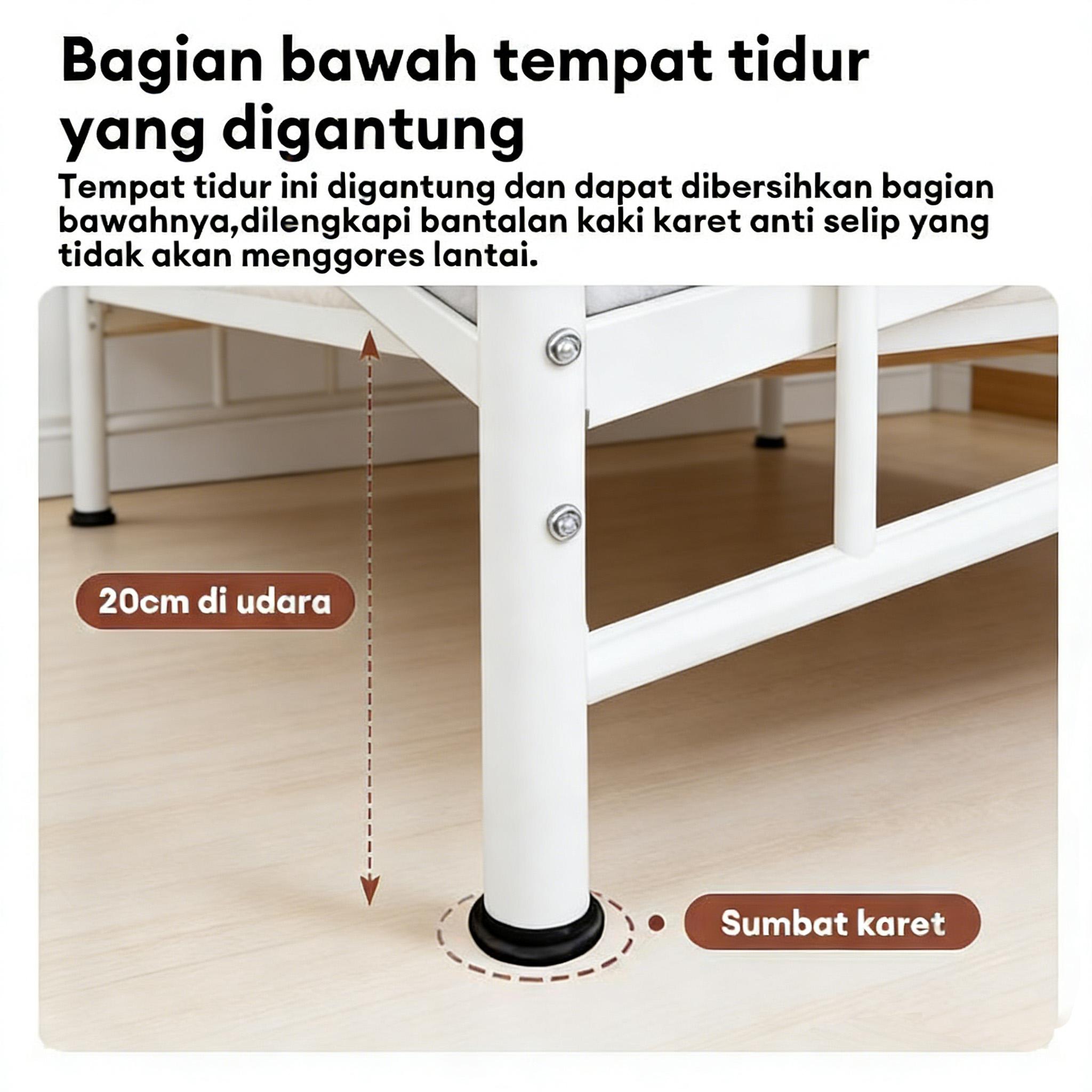 DF-6-Tidur Dipan Divan Besi Dipan Tempat Tidur Ranjang Besi Divan Kasur Tempat Tidur Dipan Tempat Tidur Besi 180cm Berkualitas Tempat Tidur Besi 100/120/160/180cm Tinggi Untuk Dua Orang Rangka  Ranjang Besi Tempat Dipan Besi  【5 tahun garansi】