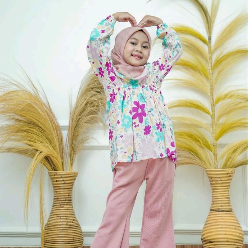 Setelan Anak Bunga Usia 1-10 thn Setelan Anak Perempuan Bahan Rayon Premium Pakaian Anak Perempuan Terbaru 6
