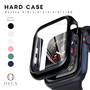 Smart Watch Hard Case & Tempered Glass Series 9 8 7 6 5 4 3 2 1 SE Bumper 38mm 40mm 41mm 42mm 44mm 45mm Casing Jam Tangan Watch Pelindung Cover Protector Skin Plastic Accessories Kaca Protection