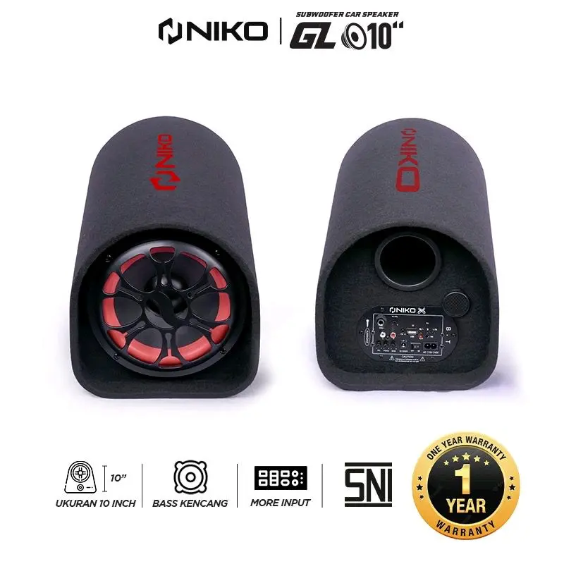 ￼NIKO GL10 Subwoofer Car Speaker 10 inch 100 Watt  - Speaker Bluetoth Tabung 10 inch l GARANSI RESMI Bluetooth 2