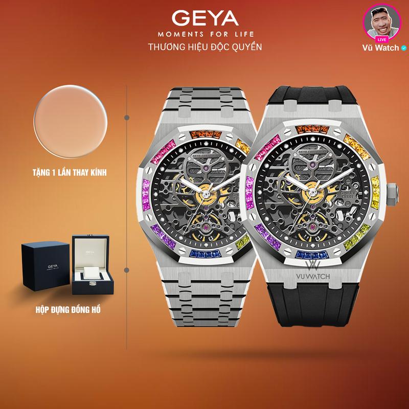  Đồng hồ cơ nam GEYA G78061  5759  | Tặng 1 lần thay kính miễn phí 