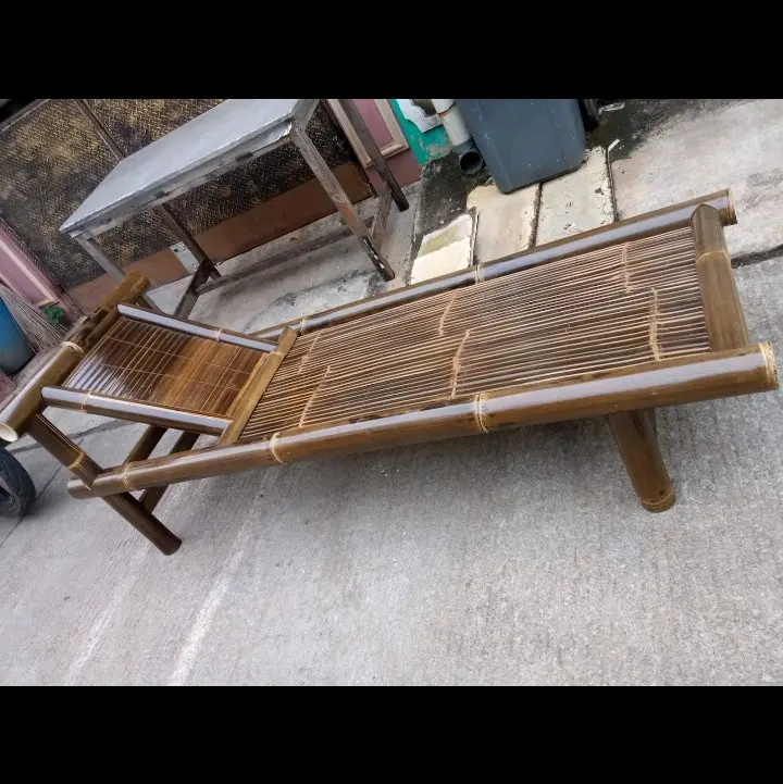 kursi bambu hitam/ bale bambu/ bangku/ furniture bambu/ 175 x 60