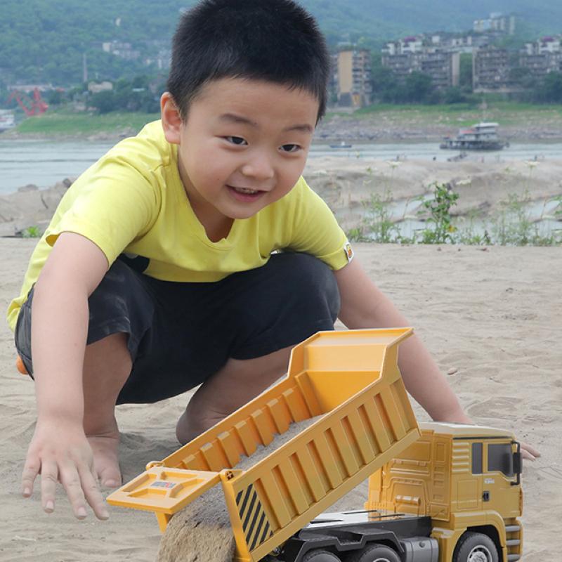 Truk Dumper Remote Control Mainan Pemuat Konstruksi dengan Lampu dan Musik RC Mobil 8 Channel 1:24 3