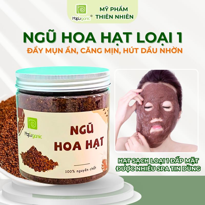 Hũ Ngũ Hoa Hạt Sấy Lạnh Nguyên Chất Hapuganic 50g Đắp Mặt Giảm Mụn Căng Mịn Da Dầu Nhờn Loại 1 Việt Nam