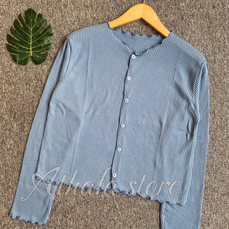 Cardigan rajut wafle wanita crop premium Waffle Baju Cantik 6