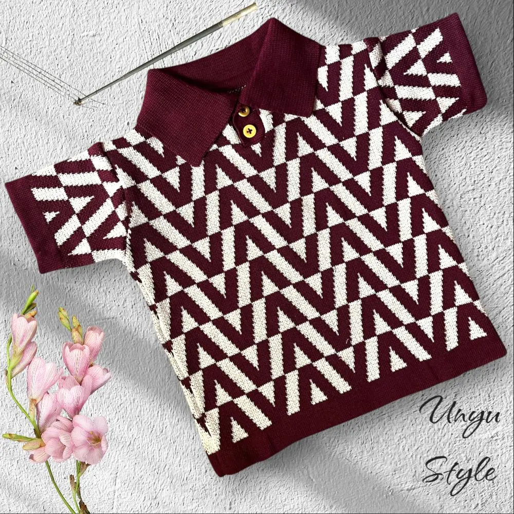 Polo V Rajut Anak Premium - Baju Anak-anak Unisex 1-6 thn Laki-Laki Perempuan