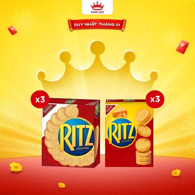  Bánh Quy Ritz Mặn & Kẹp Kem Phô Mai  Combo 6  