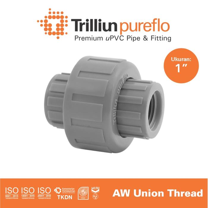 Gambar Fitting Pipa uPVC Trilliunpureflo AW Union thread - 1" Inch dari Trilliun Kab. Pasuruan Tokopedia