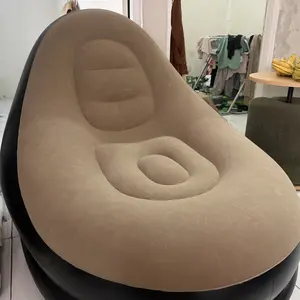Free Pompa Sofa Angin Santai  Kursi Santai Dengan Sandaran Kaki Sofa tiup single，Sofa berkemah luar ruangan, sofa portabel, mudah disimpan, tidak memakan tempat Furniture