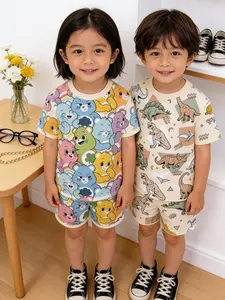 ALFREDKIDS SETELAN BAJU ANAK DINOSAURUS FULL PRINT OUTFIT HARI HARI