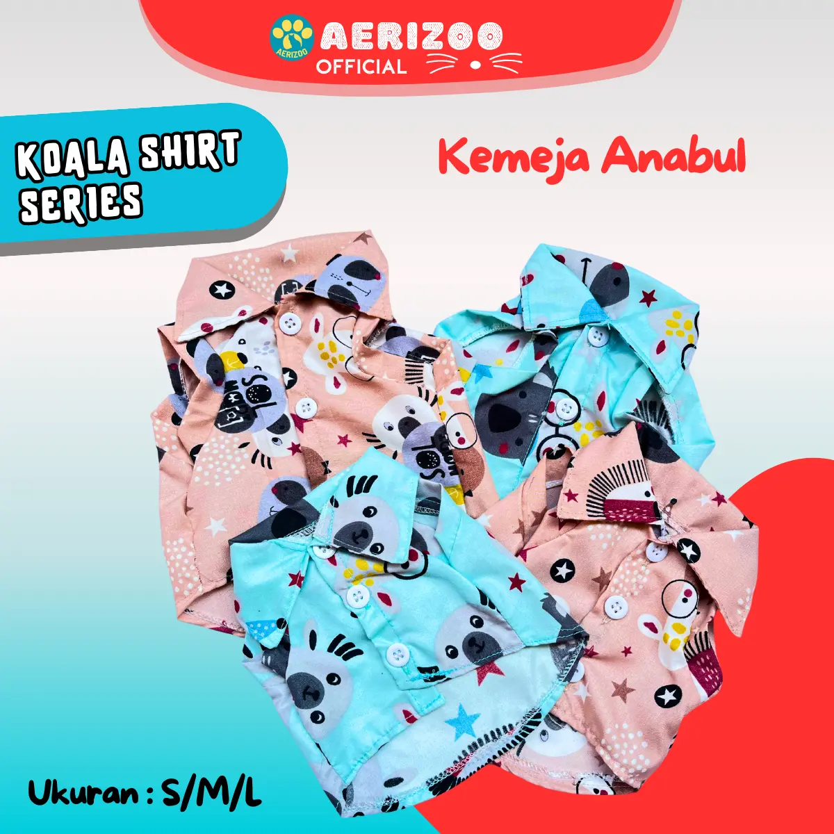Kostum Santai Baju Kucing Anjing Aerizoo Katun Model Kemeja Tanpa Lengan