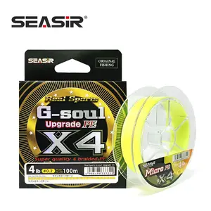 SEASIR Jepang Original X4 Micro-PE YGK G-SOUL Upgrade 4 Senar Multifilamen PE Jalinan Kekuatan Tinggi 100M Super Kuat untuk Memancing di Perahu Laut Batu Karang Laut Pantai Laut dan Danau