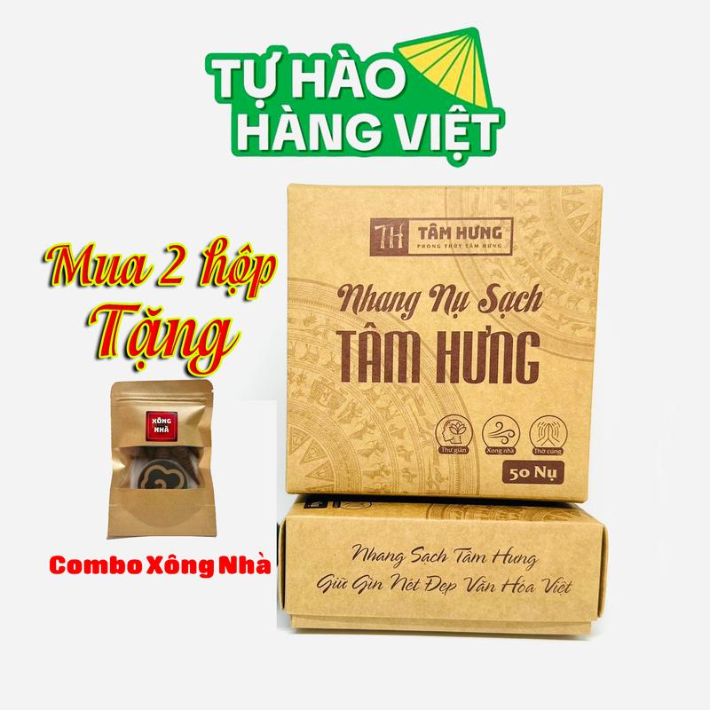 Nhang Sạch Tâm Hưng, Nguyên liệu từ thiên nhiên, hương thơm nhẹ nhàng, Hộp 50 Nụ Dầu Thơm Phòng Dầu Thơm