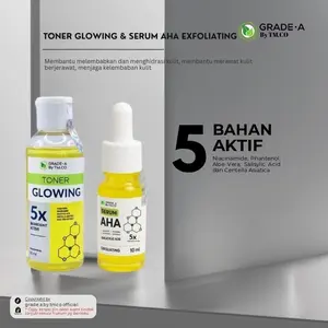 [ 10ML SERUM AHA & TONER GLOWING ] WAJAH GRADE A BY TMCO GET 2 ITEM