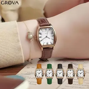 GROVA Jam Tangan Casual Dial Segi Analog Quartz Strap Pu Leather RM197