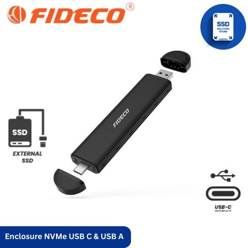 Gambar Fideco Enclosure M.2 NVMe & SATA - Dual Interface USB C & USB A - Speed Up to 10Gbps dari SSD SOLUTION STORE Kota Administrasi Jakarta Barat Tokopedia