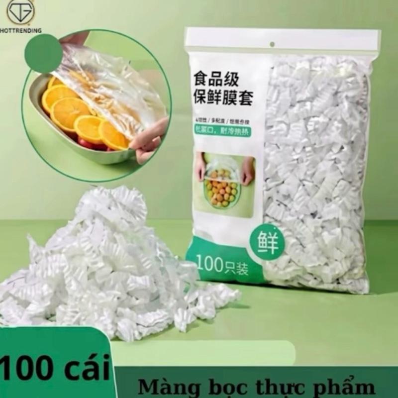 Set 3 Túi 300 màng bọc thực phẩm treo tường dạng rút chất liệu PE an toàn tiện…