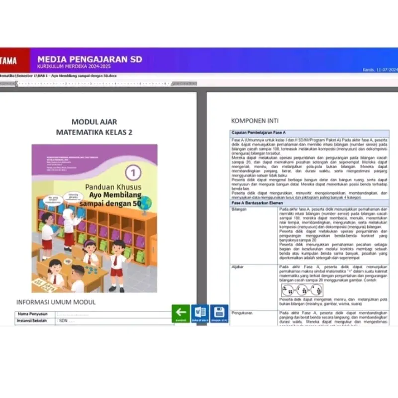 MODUL AJAR KURIKULUM MERDEKA KELAS 1 SD 2025/2026 CP 032 BERDIFERENSIASI 2