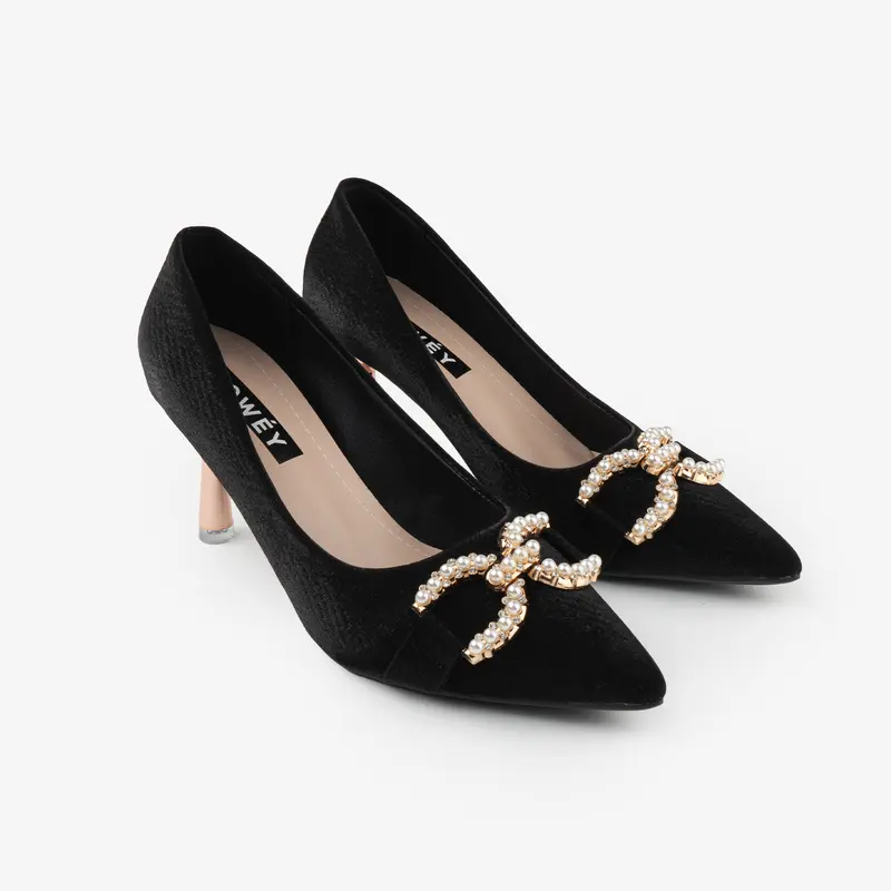 Rowey Sepatu High Heels 9cm Super Mewah Inez Karet Shoes 8
