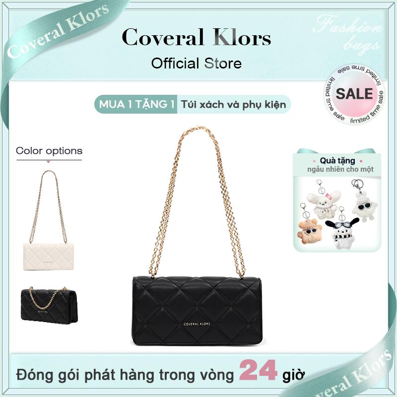 COVERAL & KLORS - Túi xách xích nữ cổ điển và thời trang, tinh tế và đơn giản, phong cách cổ điển, túi đeo vai nữ màu đen dễ phối đồ