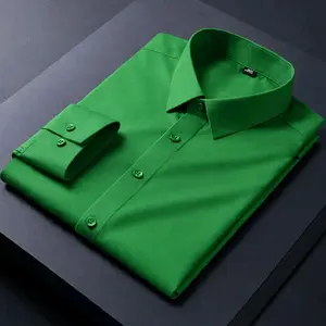 Kemeja Pria Formal Lengan Panjang Slim Fit Kualitas Premium untuk Acara Formal dan Bisnis dengan Desain Elegan Hijau