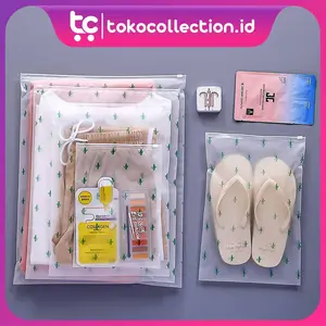 TC ZIPPER STORAGE BAG TAS KOSMETIK TRANSPARAN POUCH TRAVEL ORGANIZER BAG KOSMETIK R495