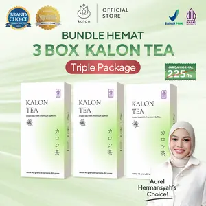 [3T] Triple Package 3 Box Kalon Teh Hijau Premium Saffron BPOM & Halal MUI Isi 60 Teabags