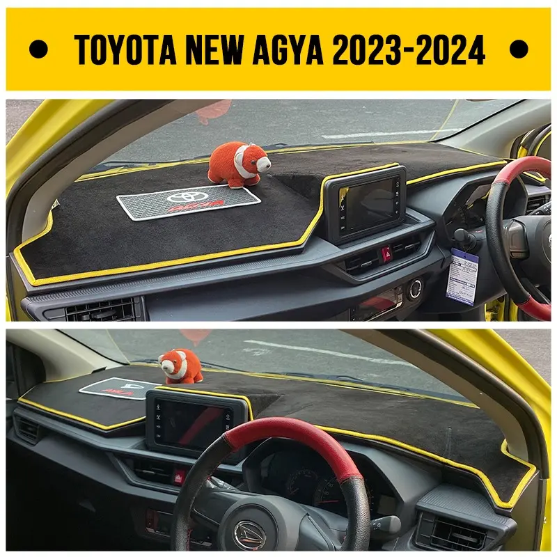 Aksesoris Interior Mobil Toyota All New Agya 2023 Cover Dashboard  - Penutup dasbor mobil presisi - Alas Pelindung dasbor mobil mewah - Taplak Karpet Dashboard Mobil peredam panas Untuk aksesoris hiasan dalam interior Mobil Cover Protec