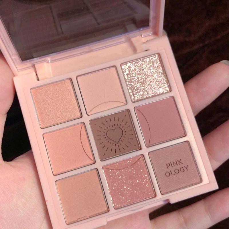 Bảng Phấn Mắt Tình Yêu Chín Màu Lưới Chín Công Trái Đất Ngọc Trai Mờ Trà Bong Bóng Màu Đào Nhỏ Lâu Trôi Không Thấm Nước Trang Điểm Nhũ Mắt Cosmetic Eyeshadow Mỹ Phẩm