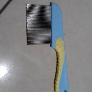 Sisir Kutu Seahorse Hewan Anjing dan Kucing Bahan Plastik dan Besi Sisir Kutu Bentuk Kuda Laut Pet Grooming Brush
