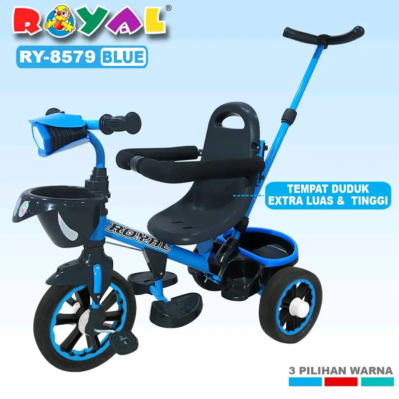 sepeda anak roda tiga royal tipe 2288cps / 2288cp/2088cps/2088cp Ban Karet Lampu Toys Asli 3