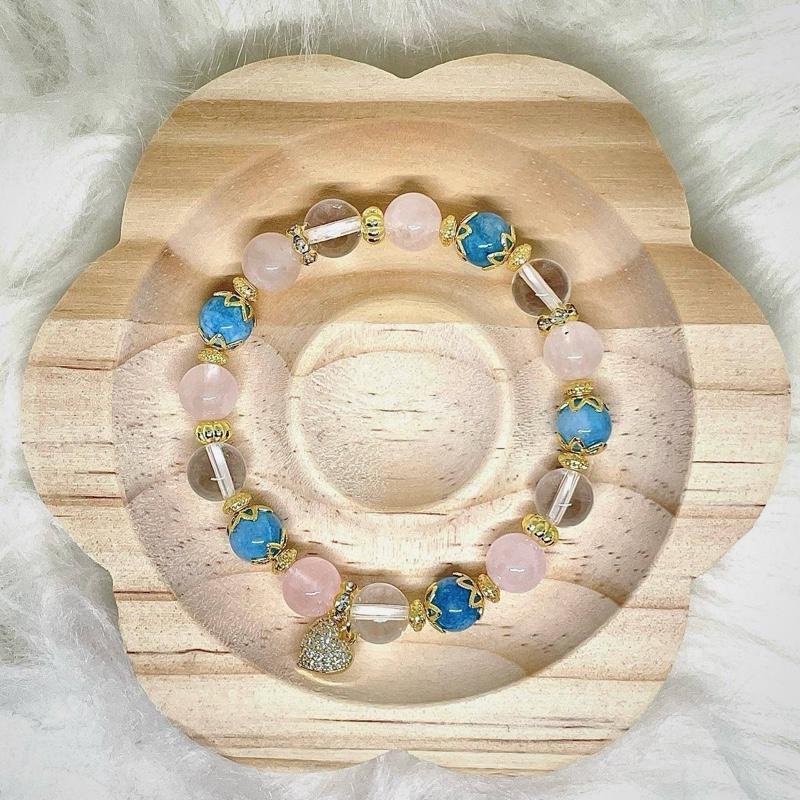 Product Introduction of February Special Release: "CUPID" (Rose Quartz + Aquamarine) Crystal Bracelet 8