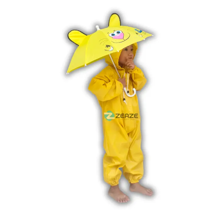 PAKET JAS HUJAN JUMPSUIT ANAK DAN PAYUNG ANAK KUPING MINI KARAKTER 4