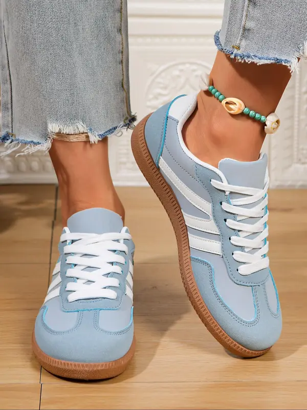 Women's Fashionable Lace Up Low Top Sneakers, Casual Comfortable Sports Shoes for Daily Wear, Non-slip Sneakers for Women & Girls, Trainer Shoes, Athletic Shoes 3