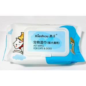 ทิชชู่เปียกสำหรับสัตว์เลี้ยง 80 ชิ้นต่อถุง