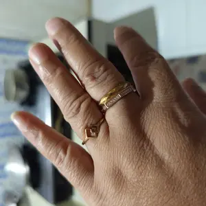 THIQLA - Cincin Permata DIYA - Cincin Aesthetic Vintage Wanita Elegan - Stainless Steel Mirip Cincin Titanium Anti Karat Ori Terbaru