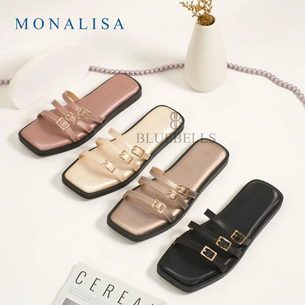 Bluebells MONALISA Sendal Tali Slop Teplek Wanita Simple (Tersedia Size 36-41)