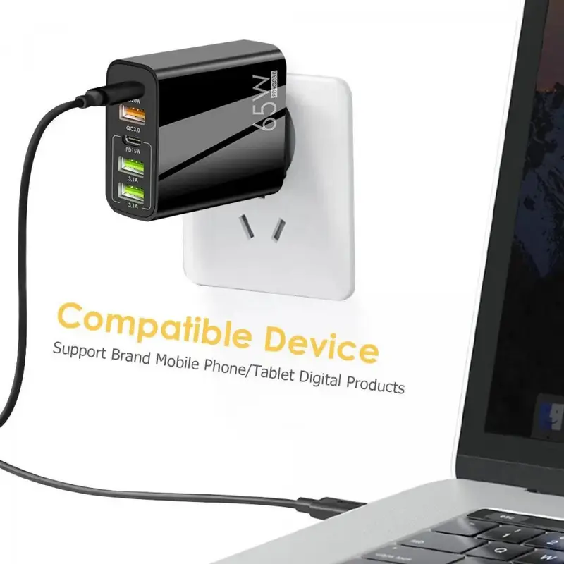 Kepala Charger Fast Charging Multi Port QC3.0 PD 65W -SP750 2