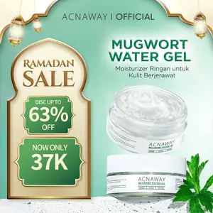 ACNAWAY Mugwort Water Gel Moisturizer - Pelembab Wajah Ringan untuk Kulit Berjerawat & Sensitif Pelembap Acne Calming, Cooling & Hydrating with Mugwort + Centella + Panthenol