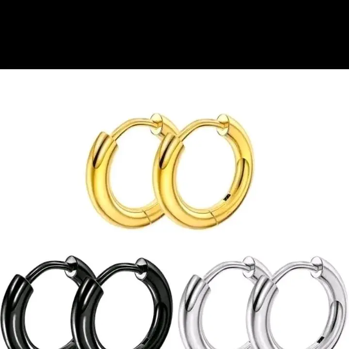 ANTING HOOP TITANIUM ANTI KARAT DAN TIDAK PUDAR ANTING STARBOY PRIA DAN WANITA Aksesoris Elegan Earrings Silver 1