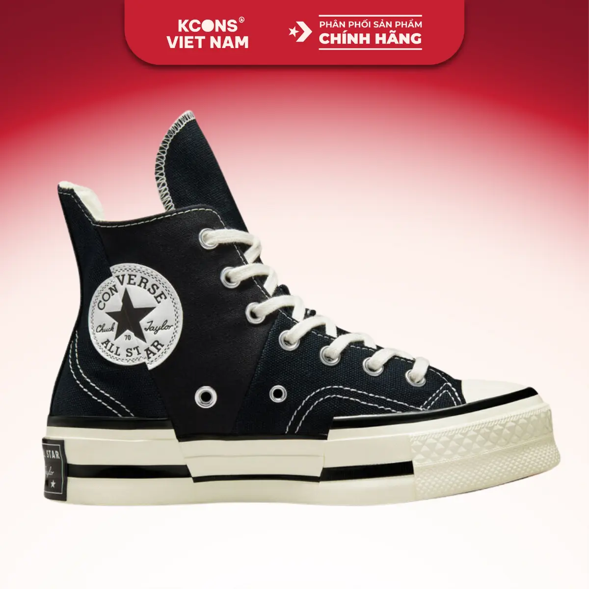 Giày Converse Chuck Taylor 1970 PLUS Black High Top - A00916C Nam Shoes Sneaker Đế Bằng Vải Canvas