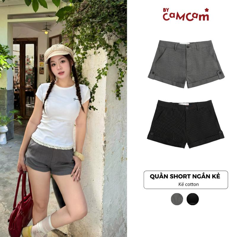 Quần Short Ngắn Camila Short Sunny Top Bycamcam Kẻ Cotton Phong Cách Hàn Quốc Cơ Bản Cho Nữ QEN027