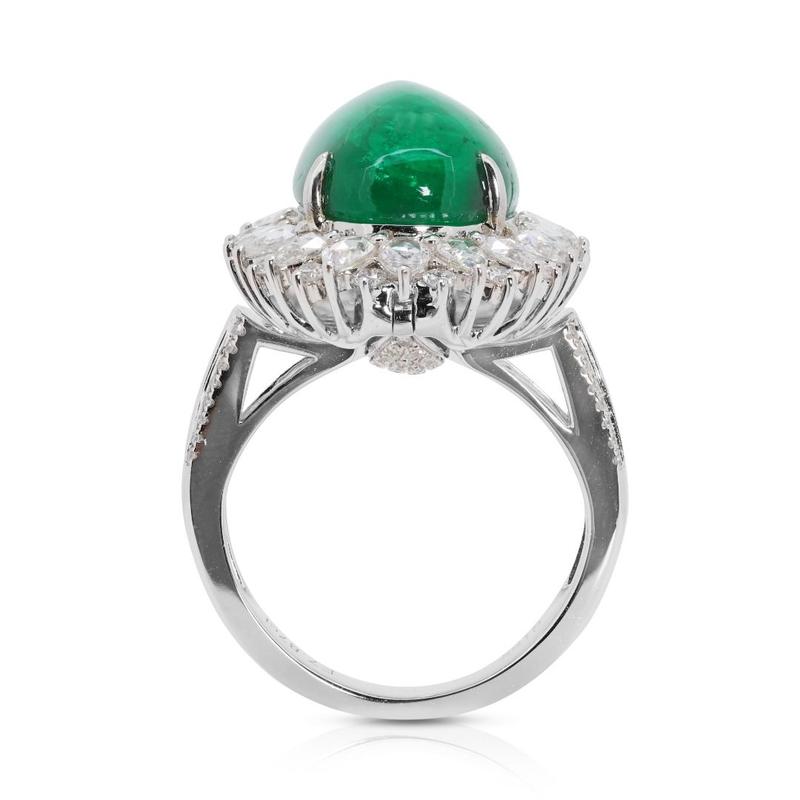 Convertible 11.36ct Emerald and Natural Diamond Pendant/Ring 6