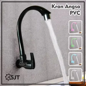 SJT - Kran Angsa Model Engkol PVC / Kran Air Cuci Piring Plastik Model Angsa Keran Ungu Wastafel Tanpa Garansi