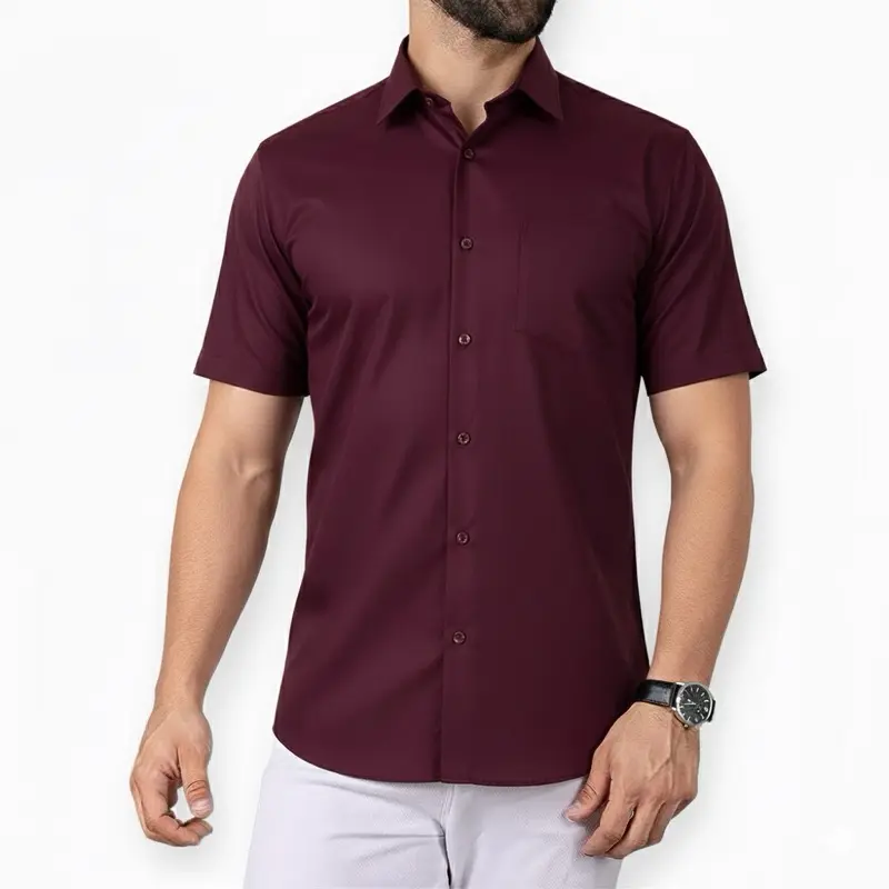 Kemeja Polos Pria Warna Burgundy Katun Sigaret Premium Lengan Panjang Pendek Baju Distro Kemeja Polos Pria Warna Burgundy Katun Sigaret Premium Lengan Panjang Pendek Baju Distro