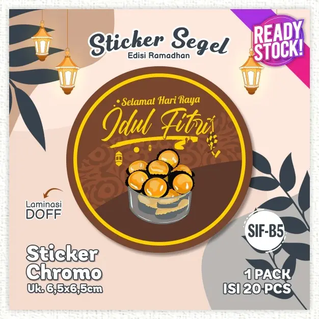 [20pcs] Sticker Bulat Label Cookies Stiker Segel Toples Lable Dus Packaging Kue Kering Ramadhan Idul Fitri Lebaran 3