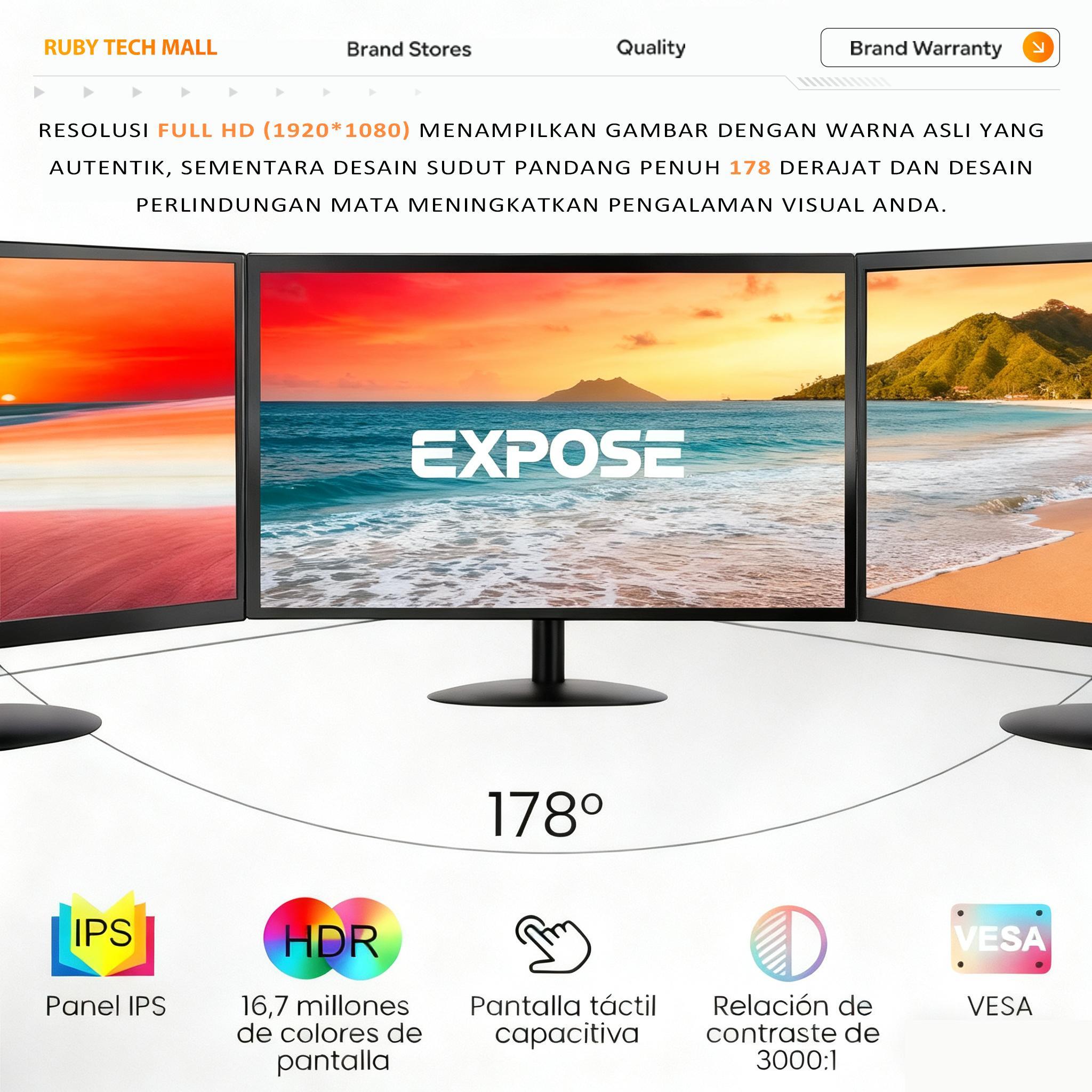 Expose Gaming/Office Monitor A19i 2026 Flat IPS FHD 1080P 60HZ Free HDMI+VGA Garansi 3 tahun Expose Gaming/Office Monitor A19i 2026 Flat IPS FHD 1080P 60HZ Free HDMI+VGA Garansi 3 tahun