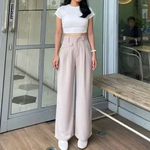 Oro Pants Knit Celana Panjang Korean Style / Celana Panjang Highwaist Kulot