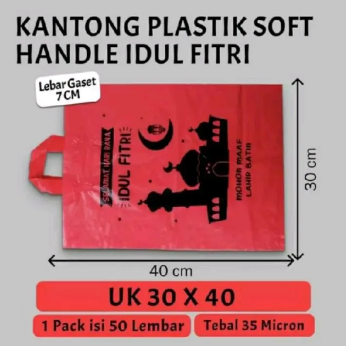 TERMURAH !! PLASTIK HANTARAN LEBARAN UkURAN 30 X 40 ISI 50PCS 2